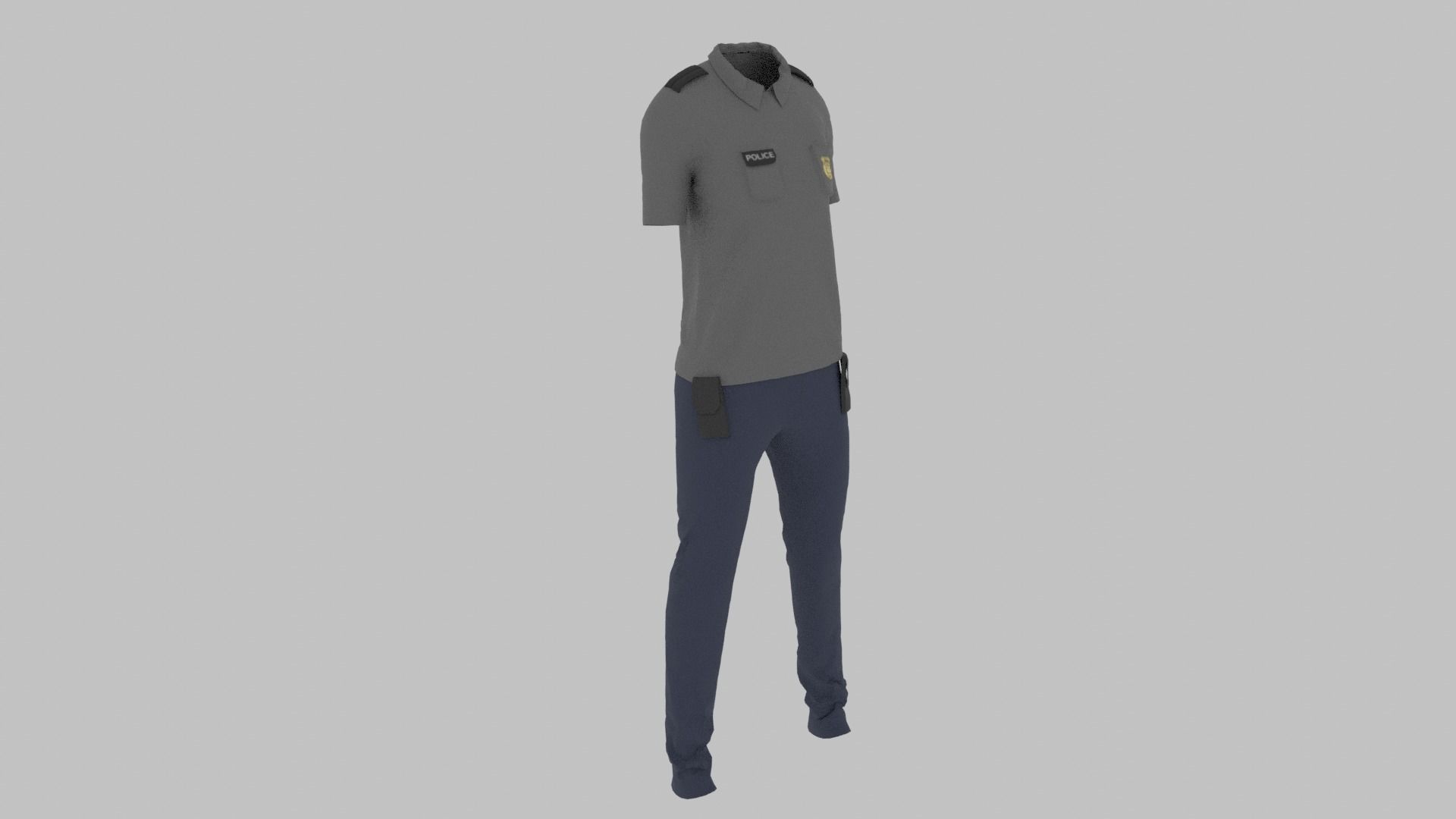 Police Uniform Low-poly 3D model_2