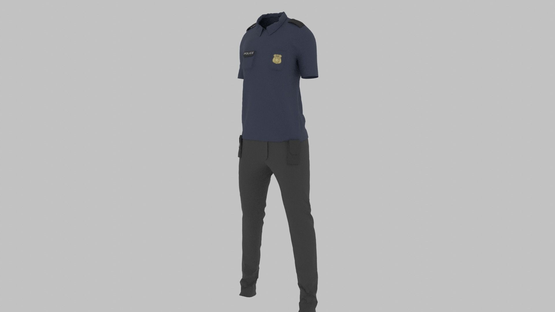 Police Uniform Low-poly 3D model_1