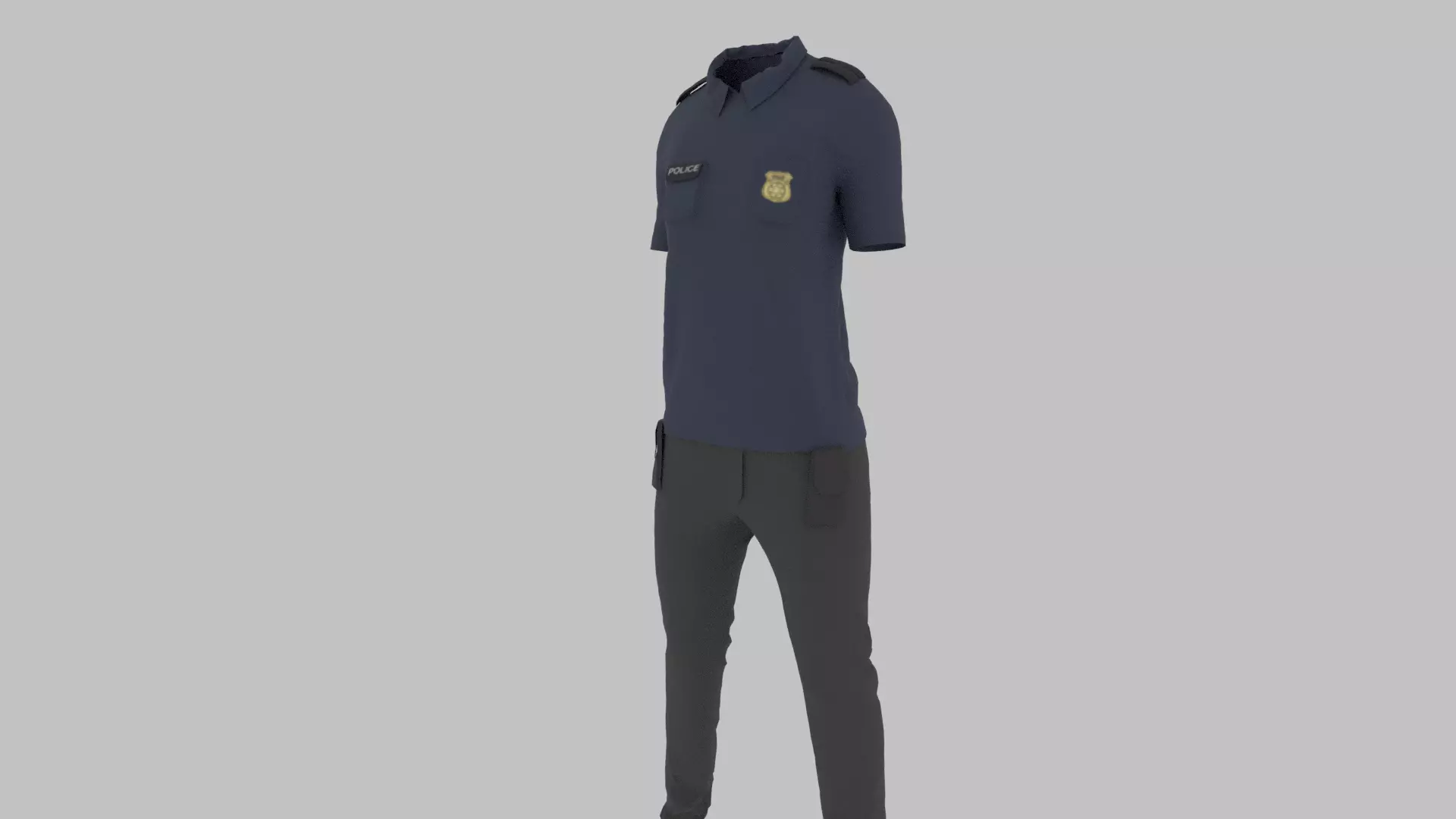 Police Uniform Low-poly 3D model_0