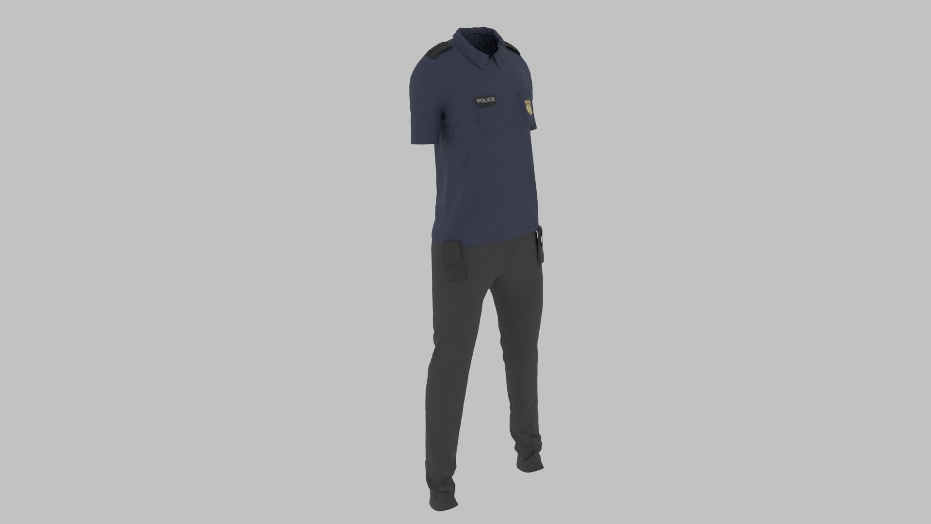 Police Uniform Low-poly 3D model_2