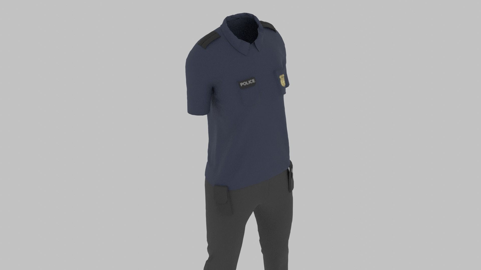 Police Uniform Low-poly 3D model_4