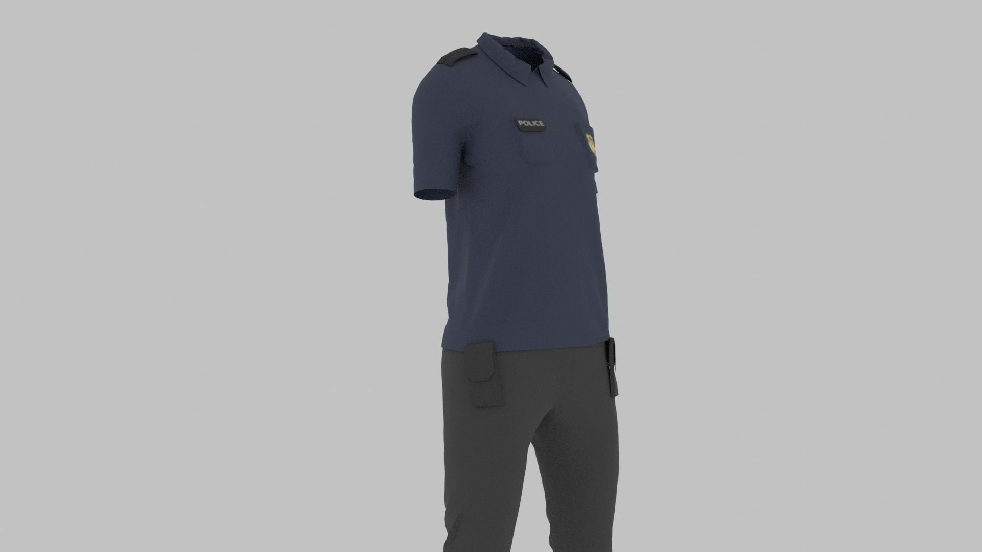 Police Uniform Low-poly 3D model_5