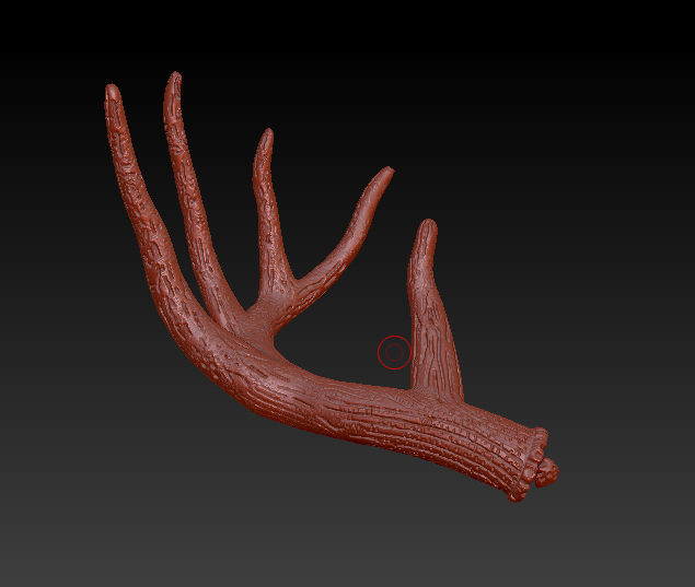 Antler Pendant 3D print model_7