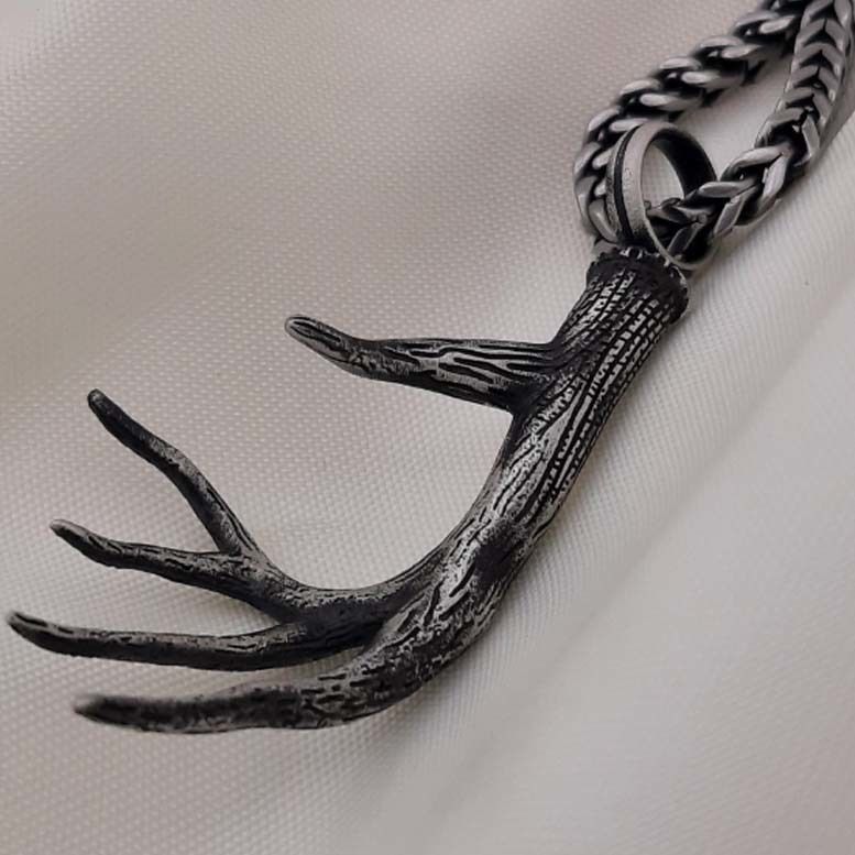 Antler Pendant 3D print model_3