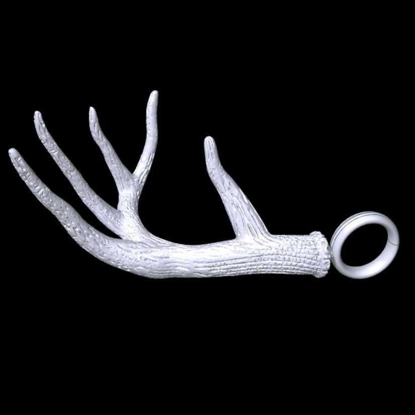 Antler Pendant 3D print model_5