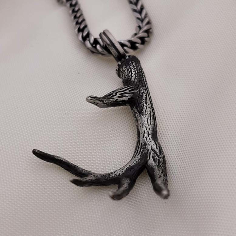 Antler Pendant 3D print model_6