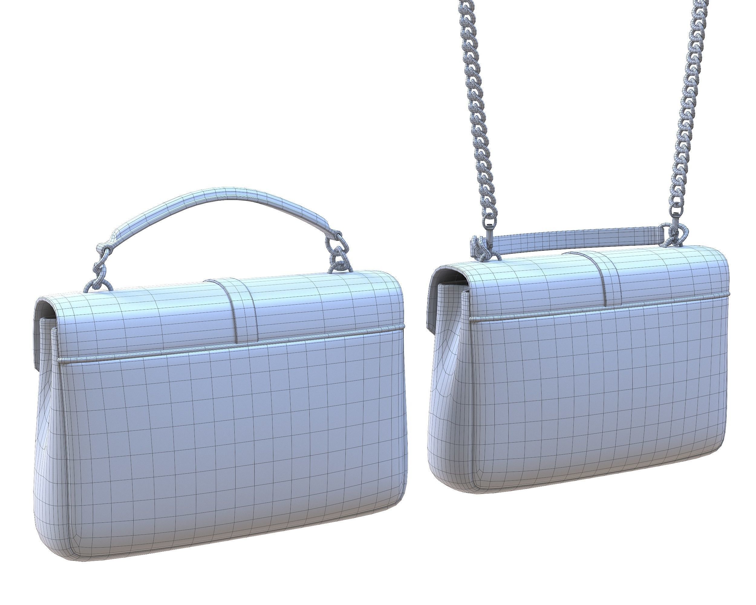 YSL Saint Laurent College Medium Chain Bag Black Low-poly 3D model_8