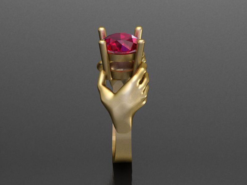 Hand with Gem Ring 3D print model_6