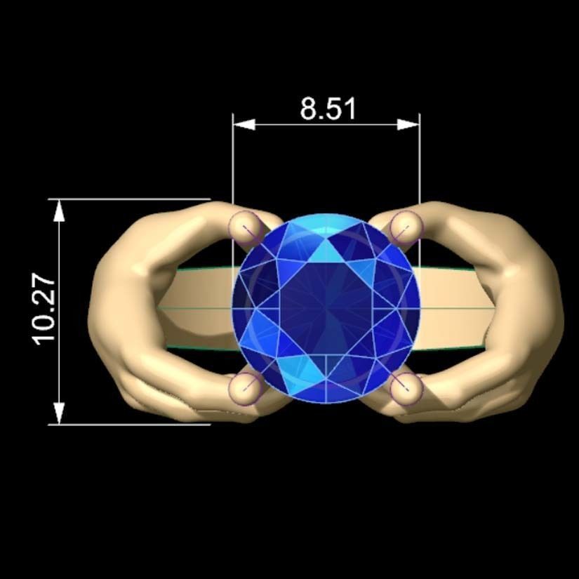 Hand with Gem Ring 3D print model_3