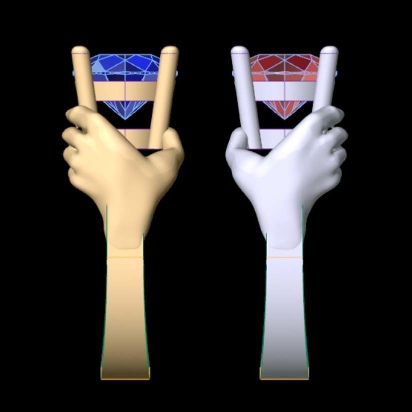 Hand with Gem Ring 3D print model_4