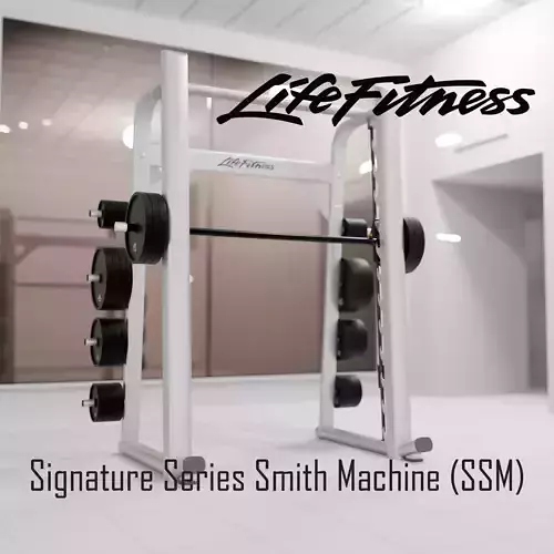 LifeFitness Signature Series Smith Machine Rigged 3D model Low-poly 3D model