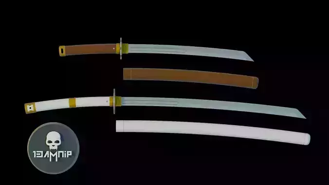Katana two samurai swords 3D print model