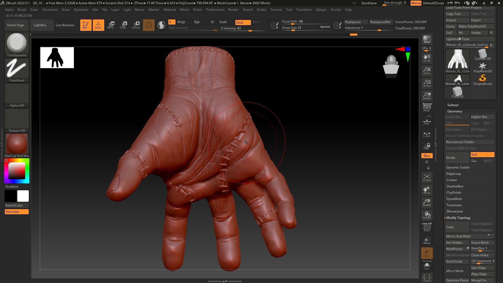 THING ADDAMS 3D Maozinha  3D print model_4