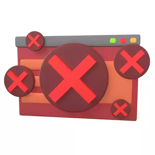 Malicious Website Icon v3 001 Low-poly 3D model