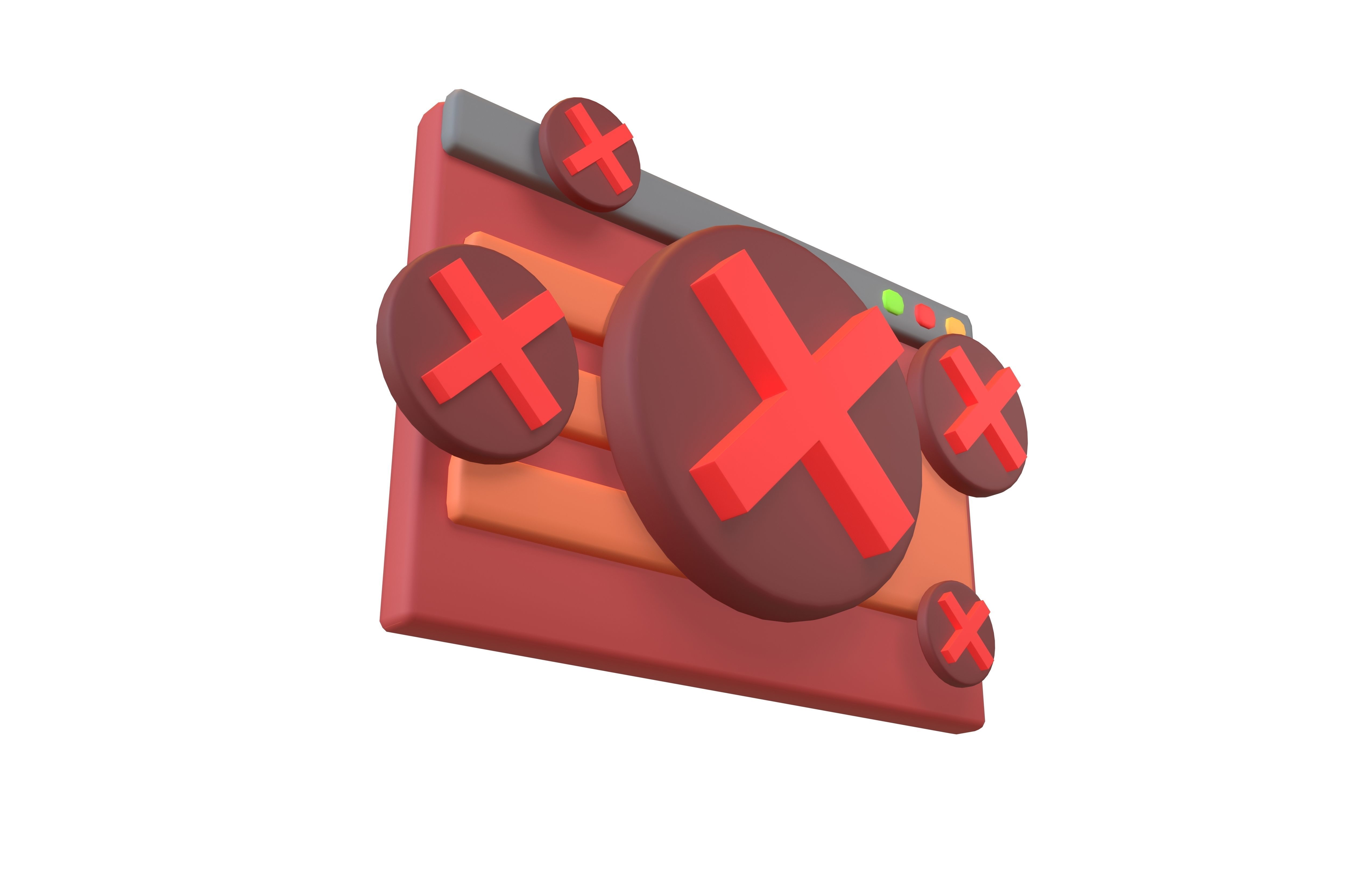 Malicious Website Icon v3 001 Low-poly 3D model_3