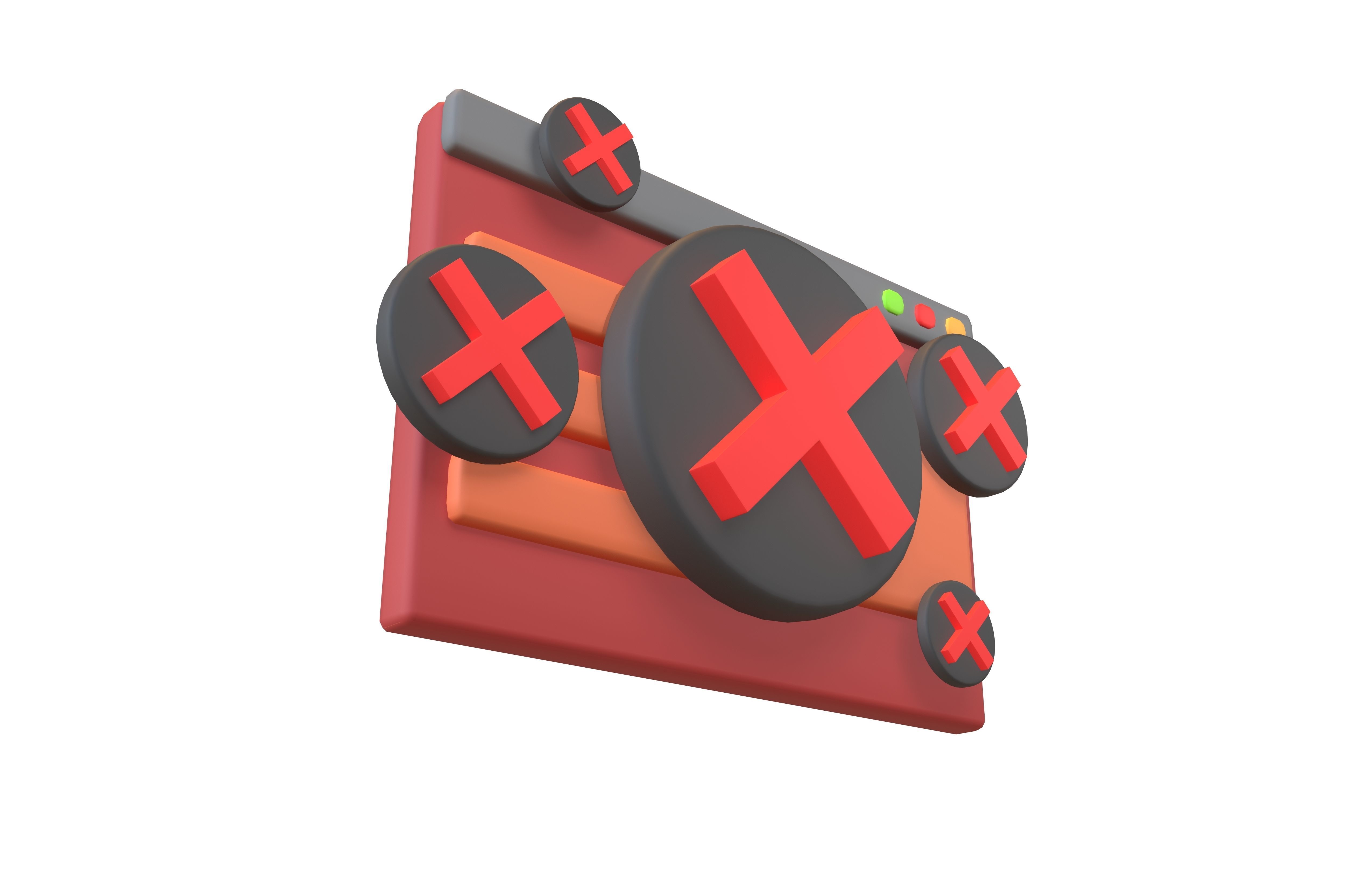 Malicious Website Icon v3 002 Low-poly 3D model_3