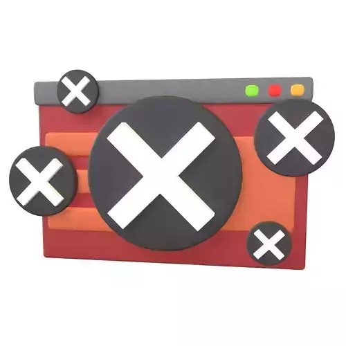 Malicious Website Icon v3 003 Low-poly 3D model