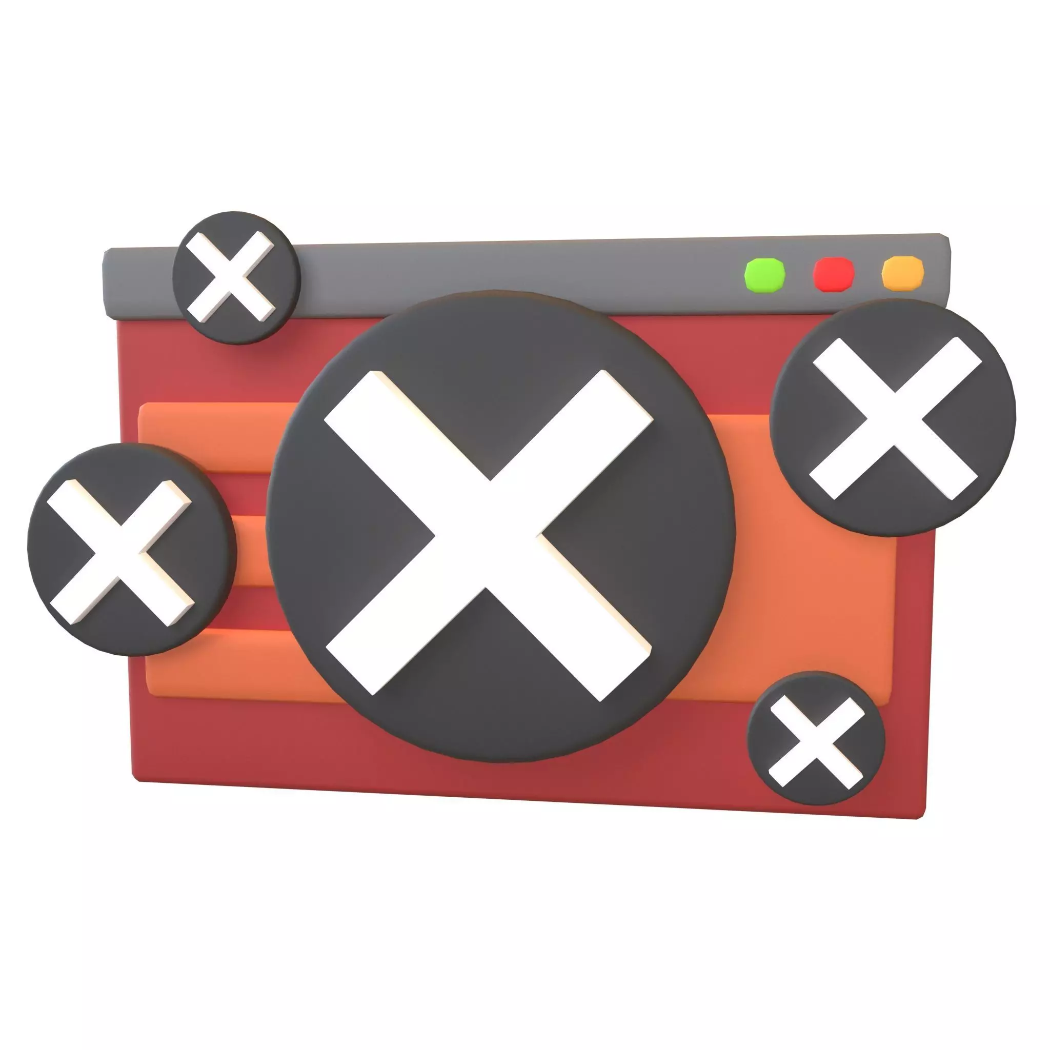 Malicious Website Icon v3 003 Low-poly 3D model_0