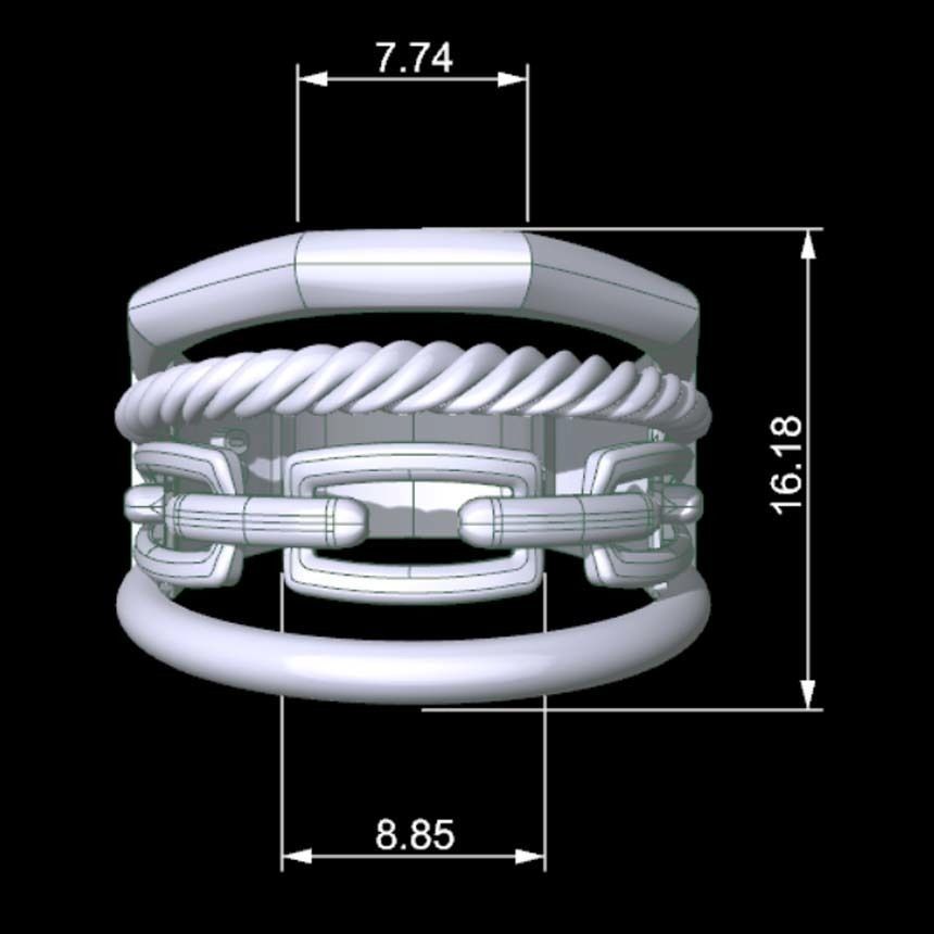 Portofino Ring 3D print model_4