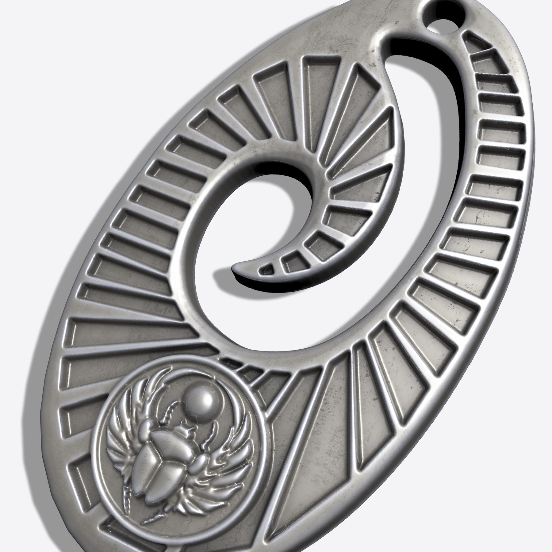 Scarab  Pendant Ancient Necklaces Pharaonic Inscriptions Egypt 3D print model_8