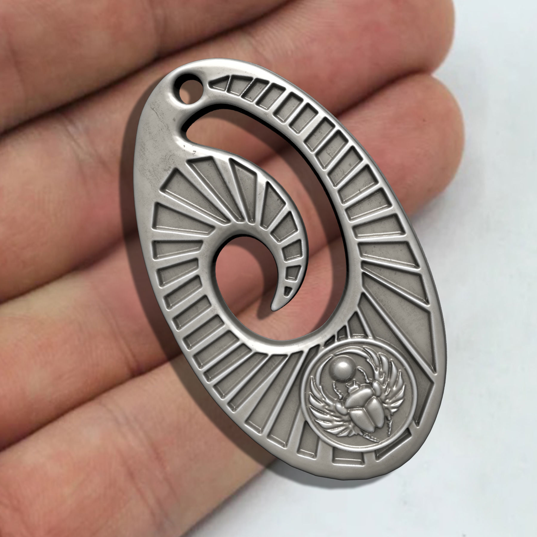 Scarab  Pendant Ancient Necklaces Pharaonic Inscriptions Egypt 3D print model_4