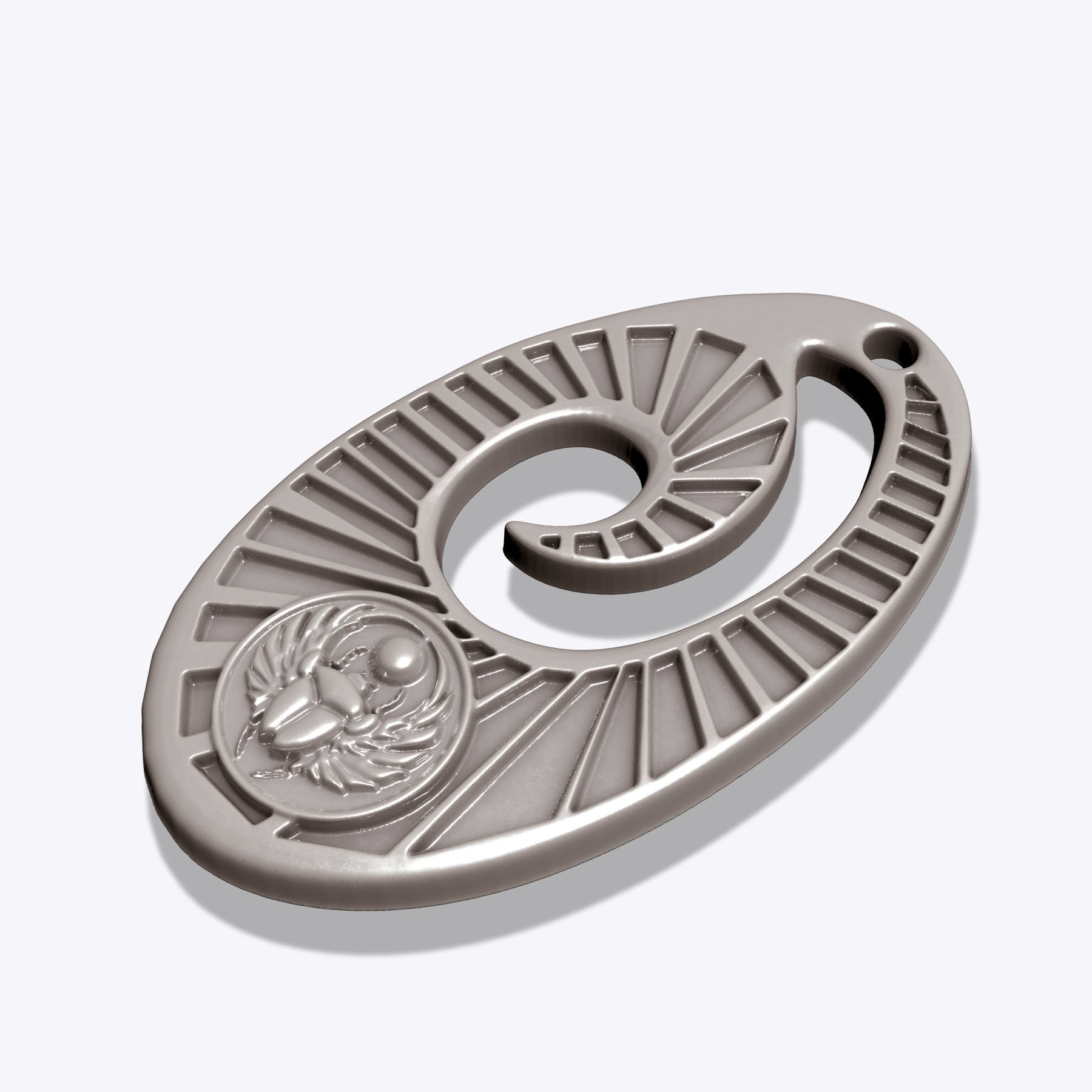 Scarab  Pendant Ancient Necklaces Pharaonic Inscriptions Egypt 3D print model_3