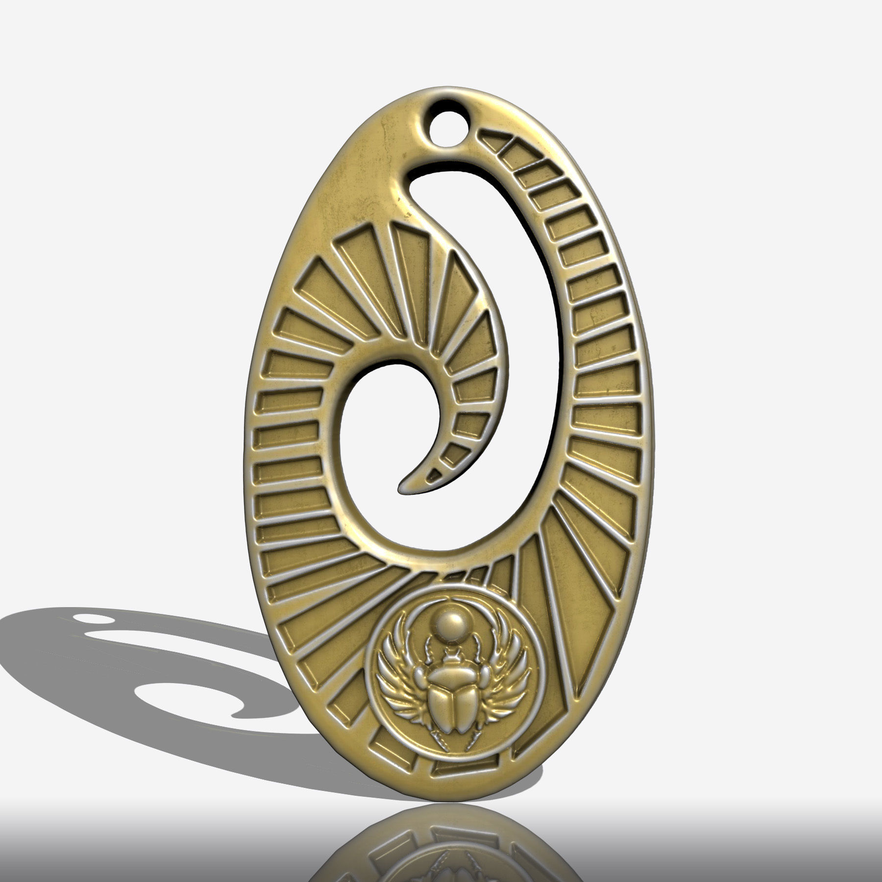 Scarab  Pendant Ancient Necklaces Pharaonic Inscriptions Egypt 3D print model_5