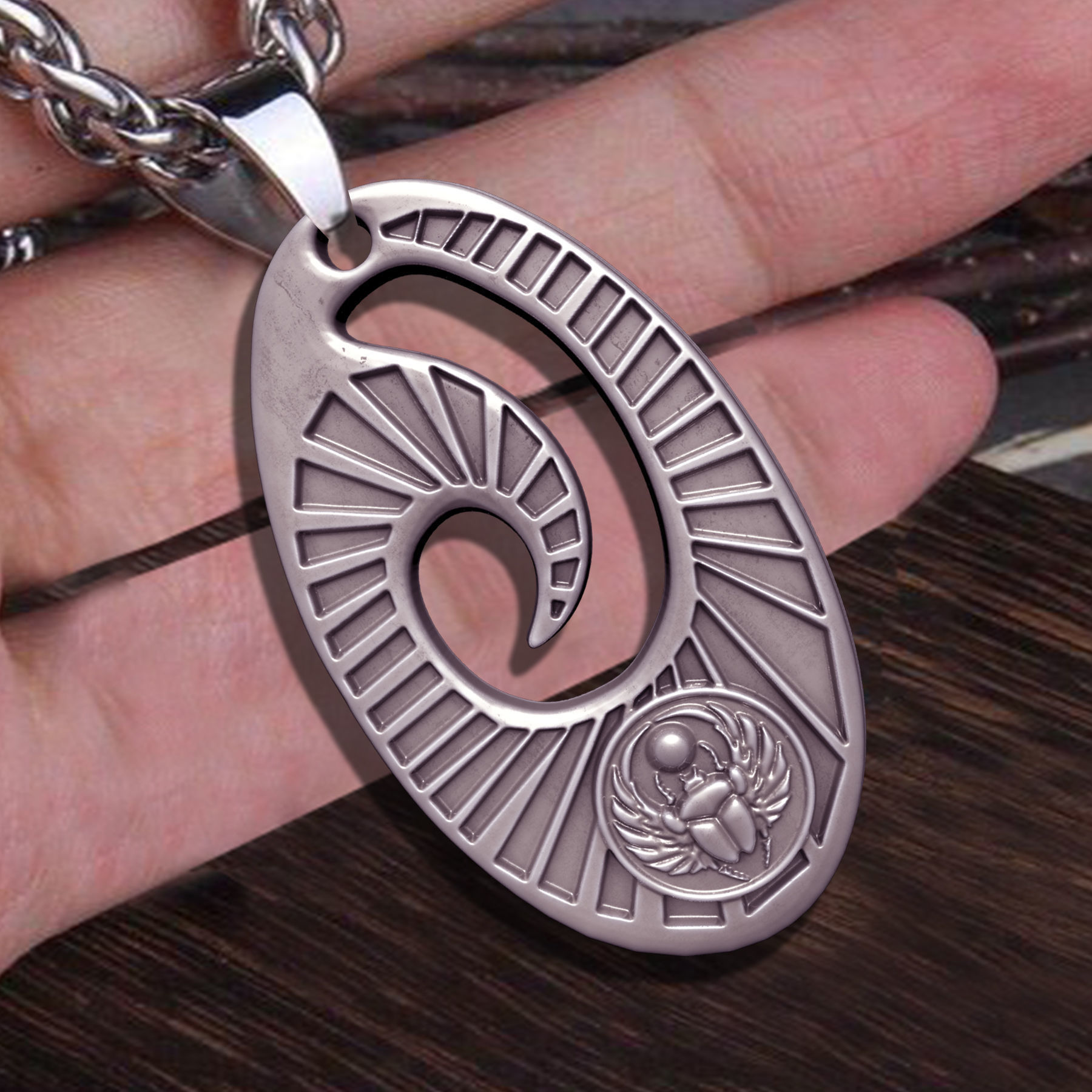 Scarab  Pendant Ancient Necklaces Pharaonic Inscriptions Egypt 3D print model_2