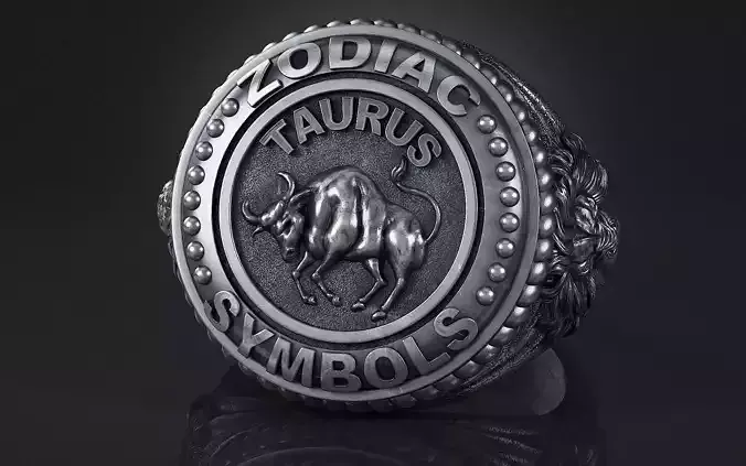 Zodiac Ring Taurus a01 3D print model