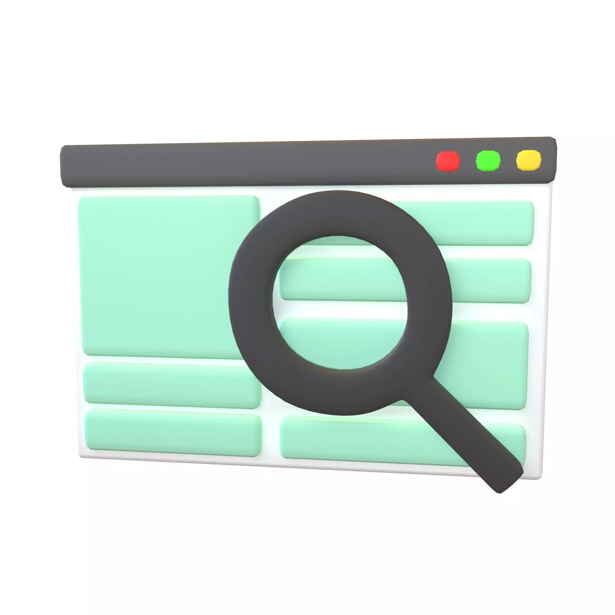 Website With Search Symbol v1 001 Low-poly 3D model