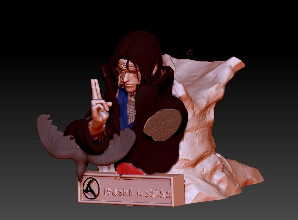 PS4 PS5 controller holder Itachi Uchiha in 1 piece 3D print model_2