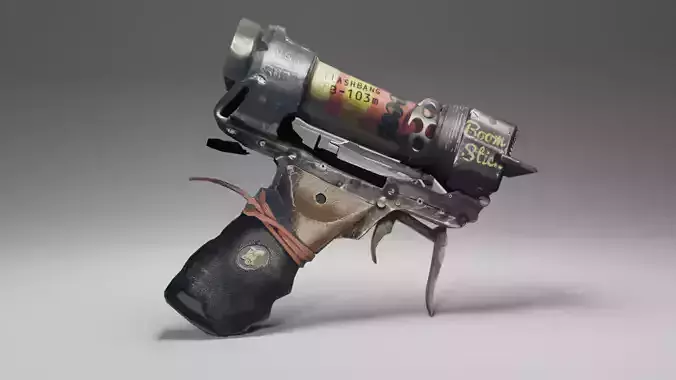 Resolver Gun Animation Low-poly 3D model