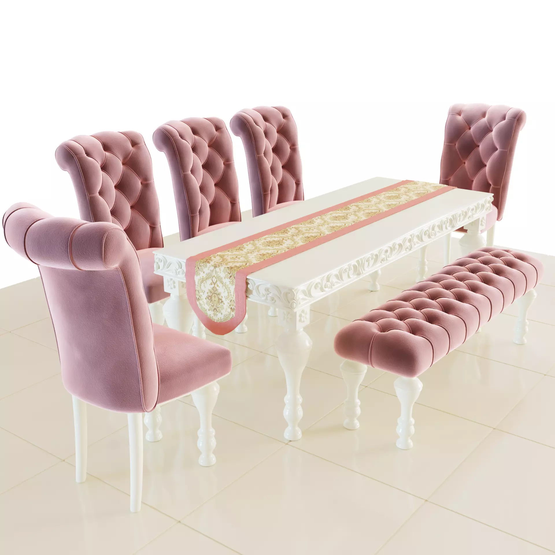 Dinning Chair-Table Set Free 3D model