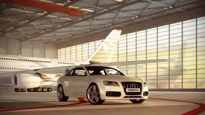 Audi A6 Coupe White With Silver Rims And Turbo 3D model