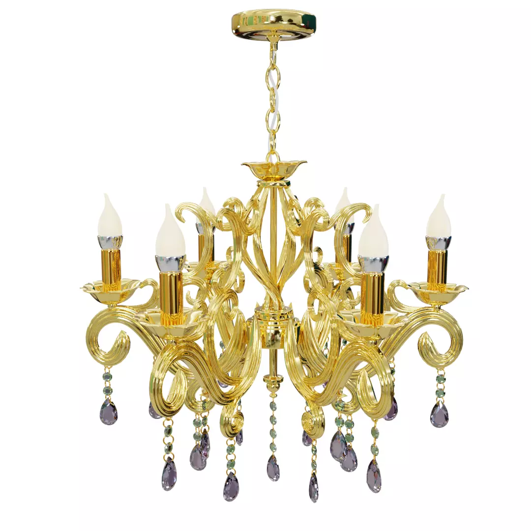 Gold Chandelier Free 3D model