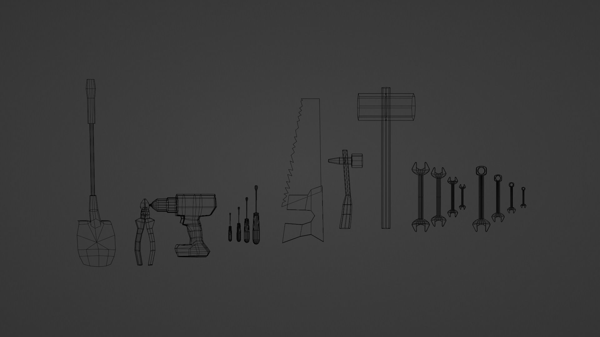 Low ploy tools 3D model_3