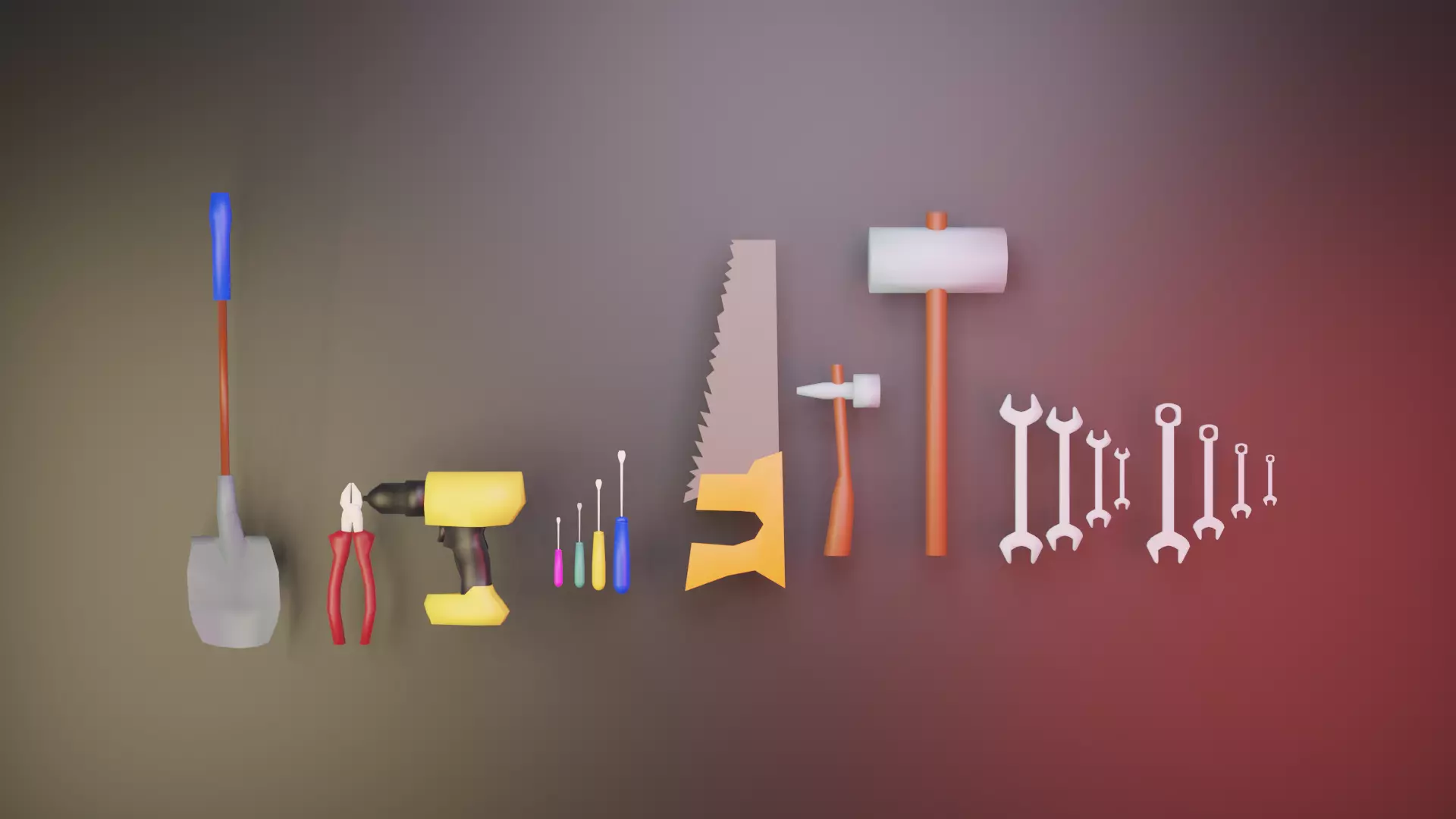 Low ploy tools 3D model_0