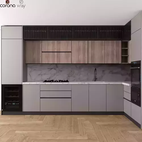 Kitchen Modern 04 Low-poly 3D model