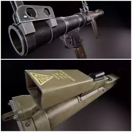 Modern AAA Rocket Launcher Pack Game Ready PBR Low-poly 3D model