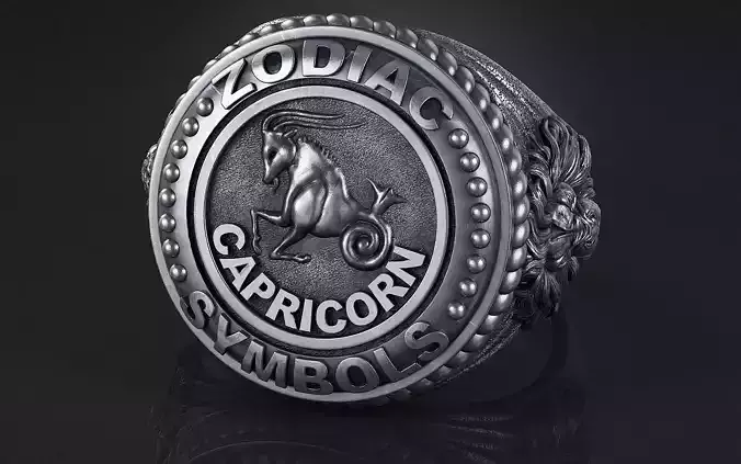 Zodiac Ring Capricorn a01 3D print model