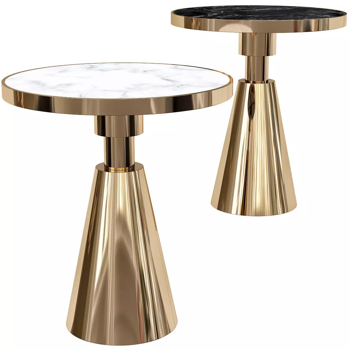 Designer Marble Side Table 3D model_0
