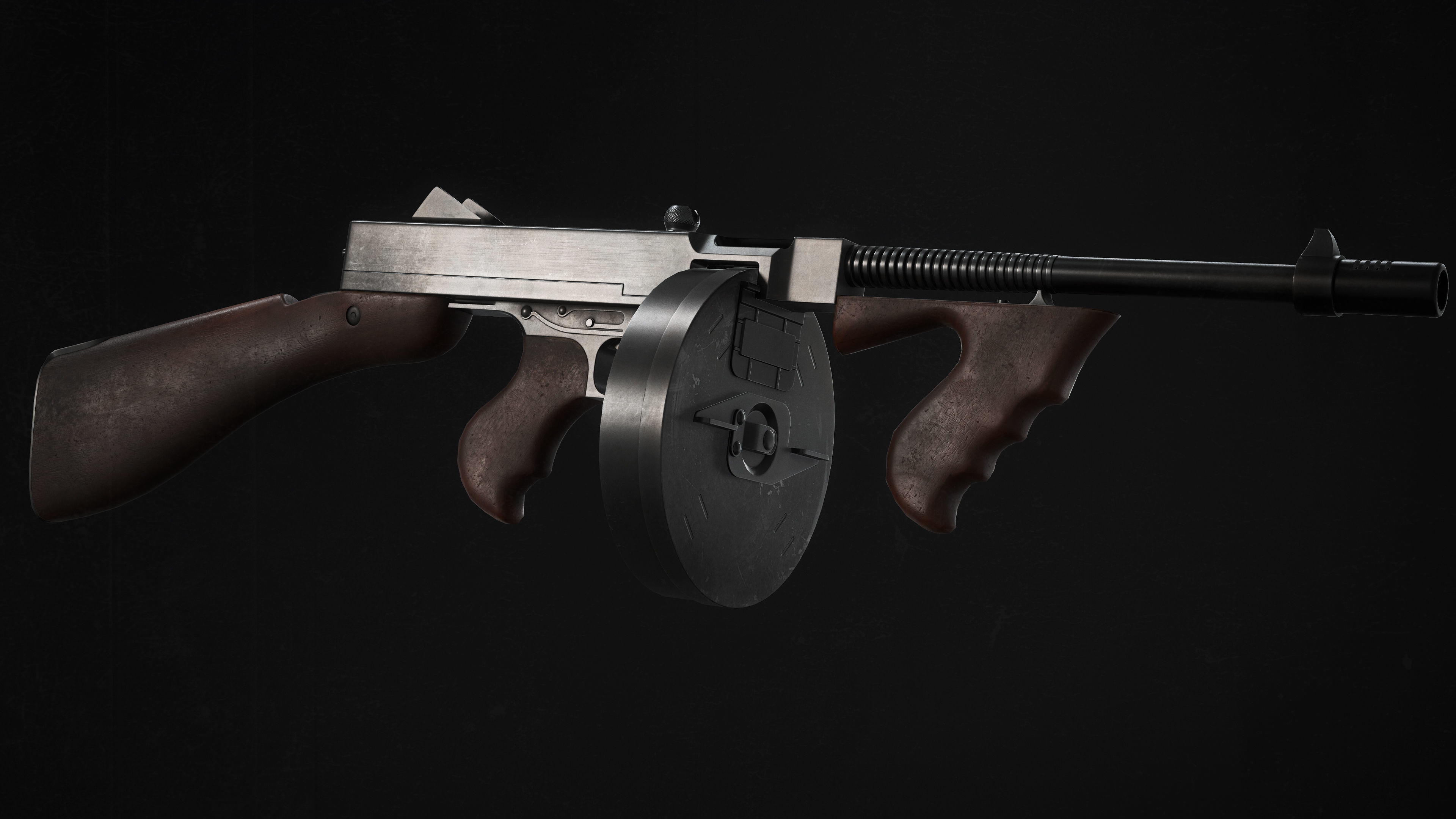 M1 Thompson Low-poly 3D model_2
