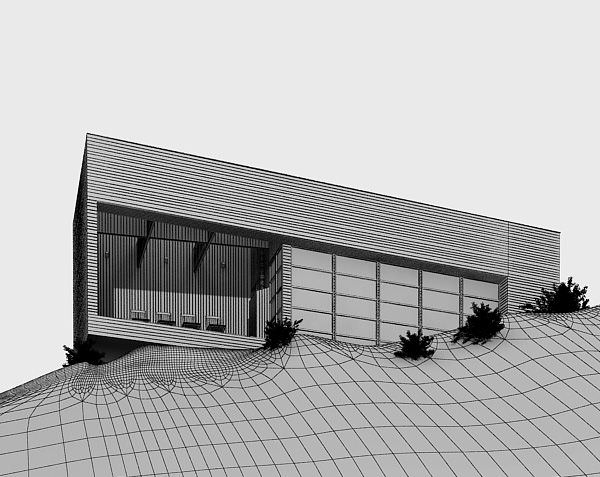 Modern House On A Mountain 3D model_1