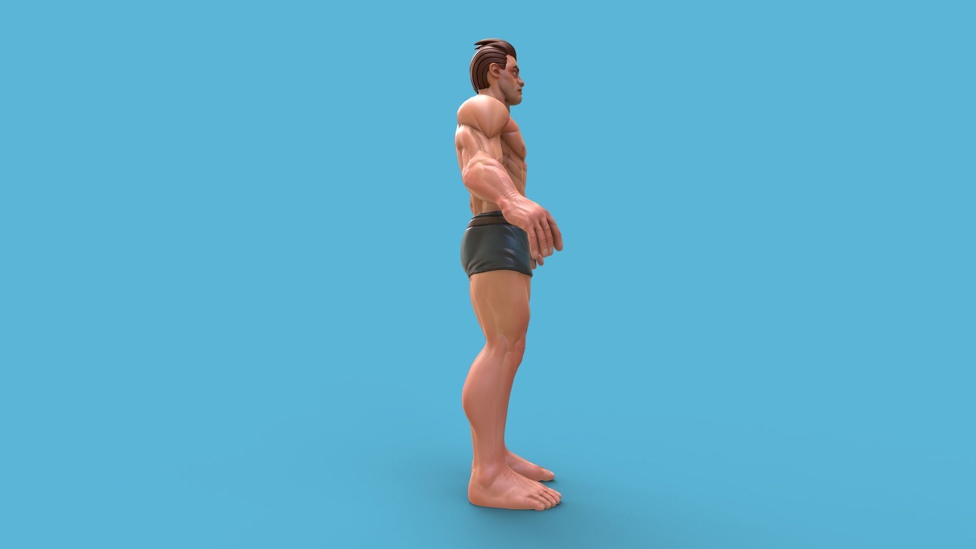 Heavy Stylized Male Low-poly 3D model_8