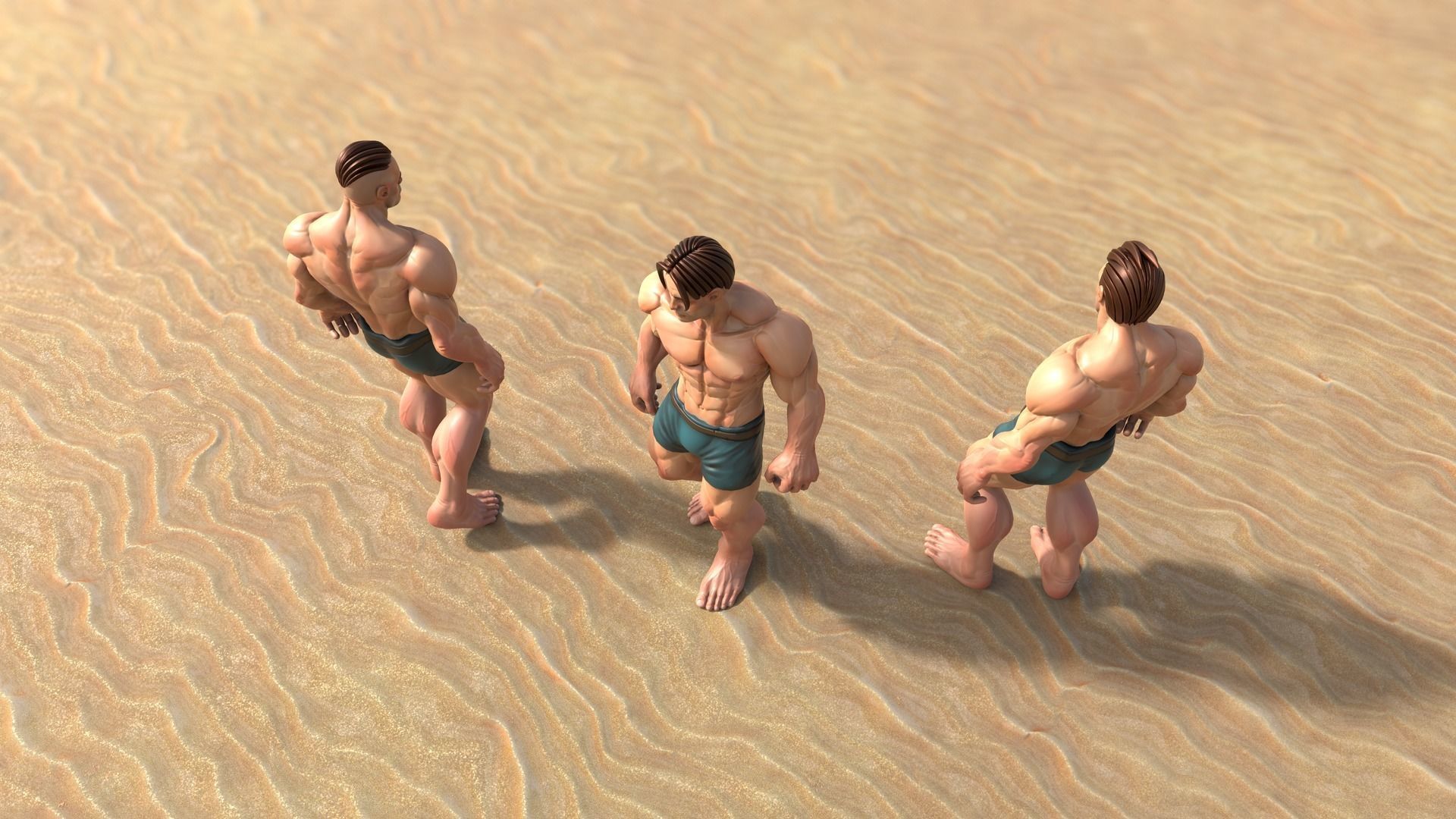 Heavy Stylized Male Low-poly 3D model_5