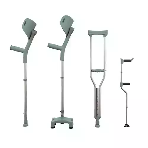 Walker crutches and crutches 3D model