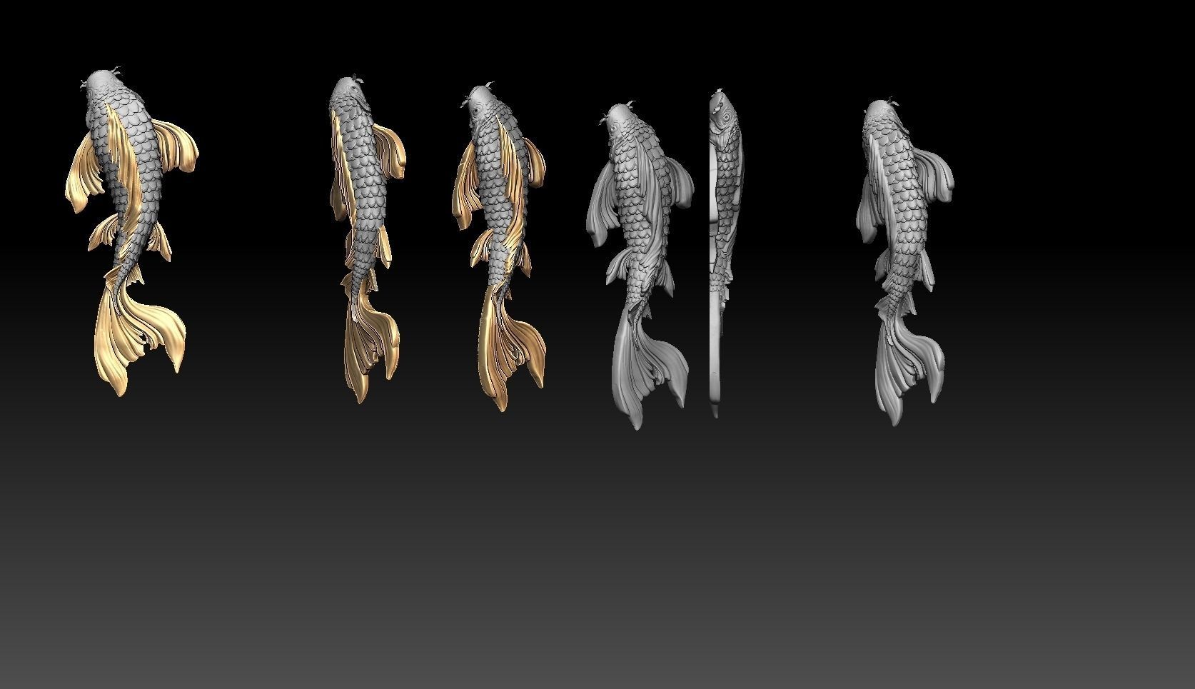 Pisces Zodiac  pendant 3D print model_6