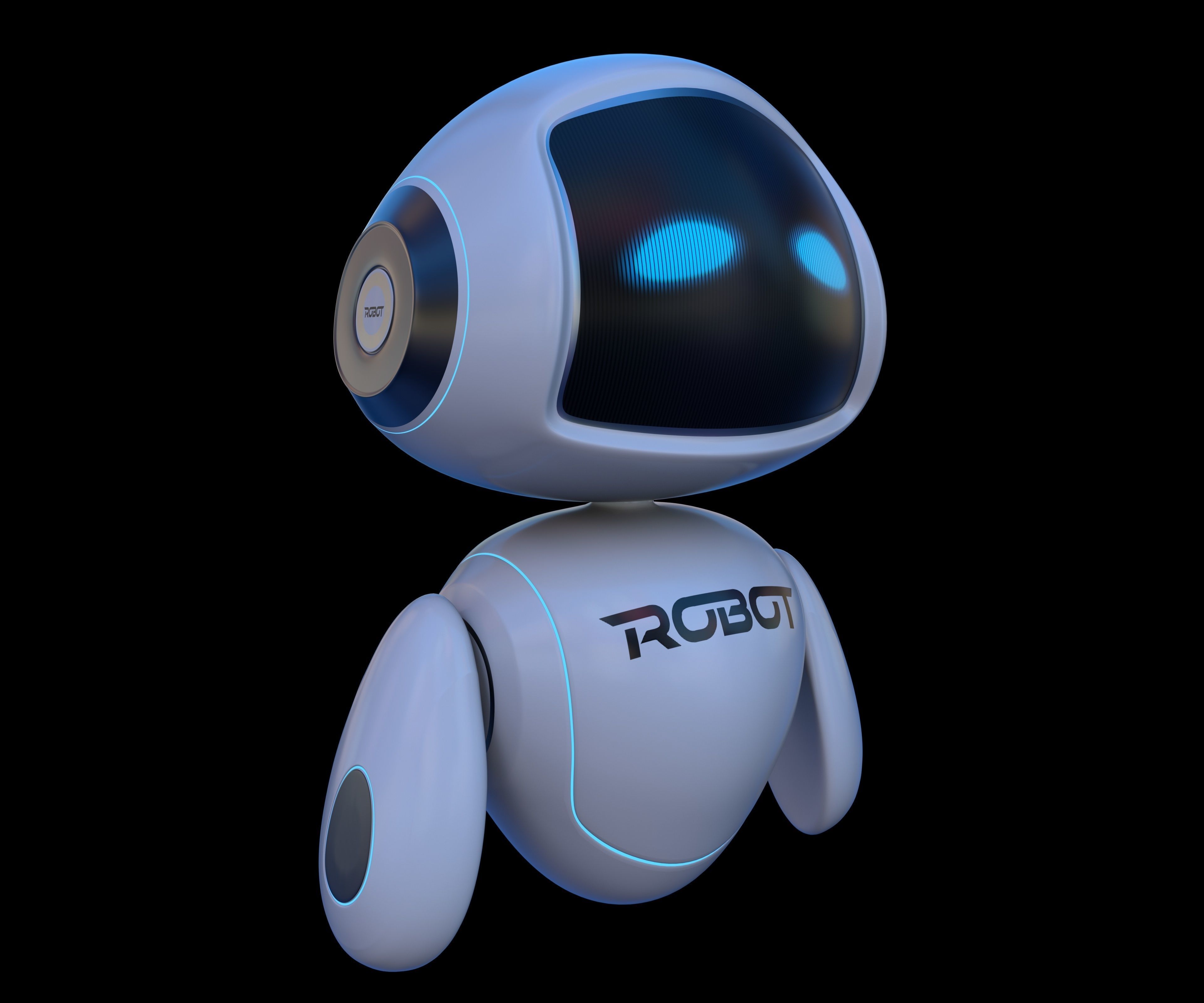 Cartoon Baby Robot 3D model_2