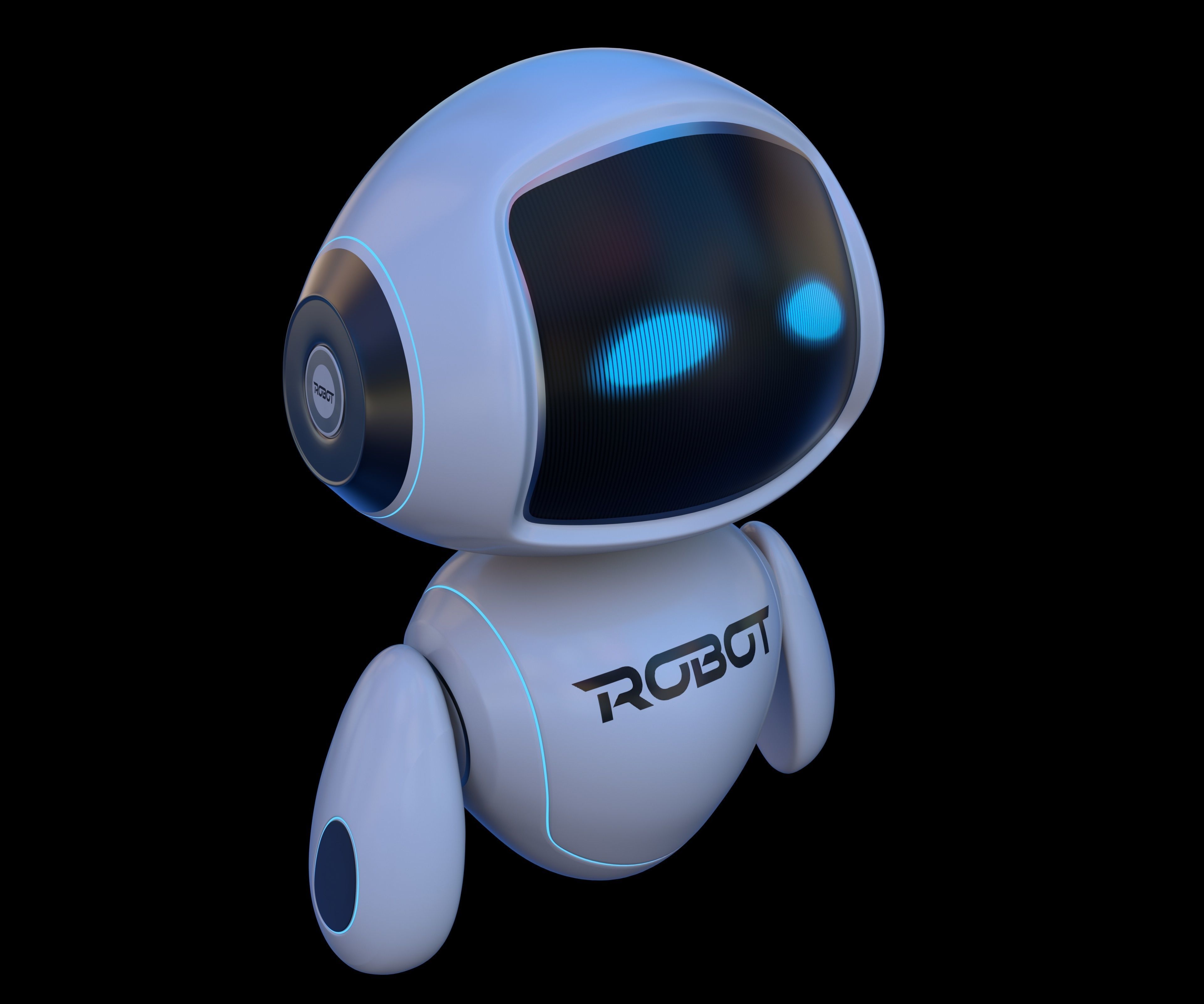Cartoon Baby Robot 3D model_1