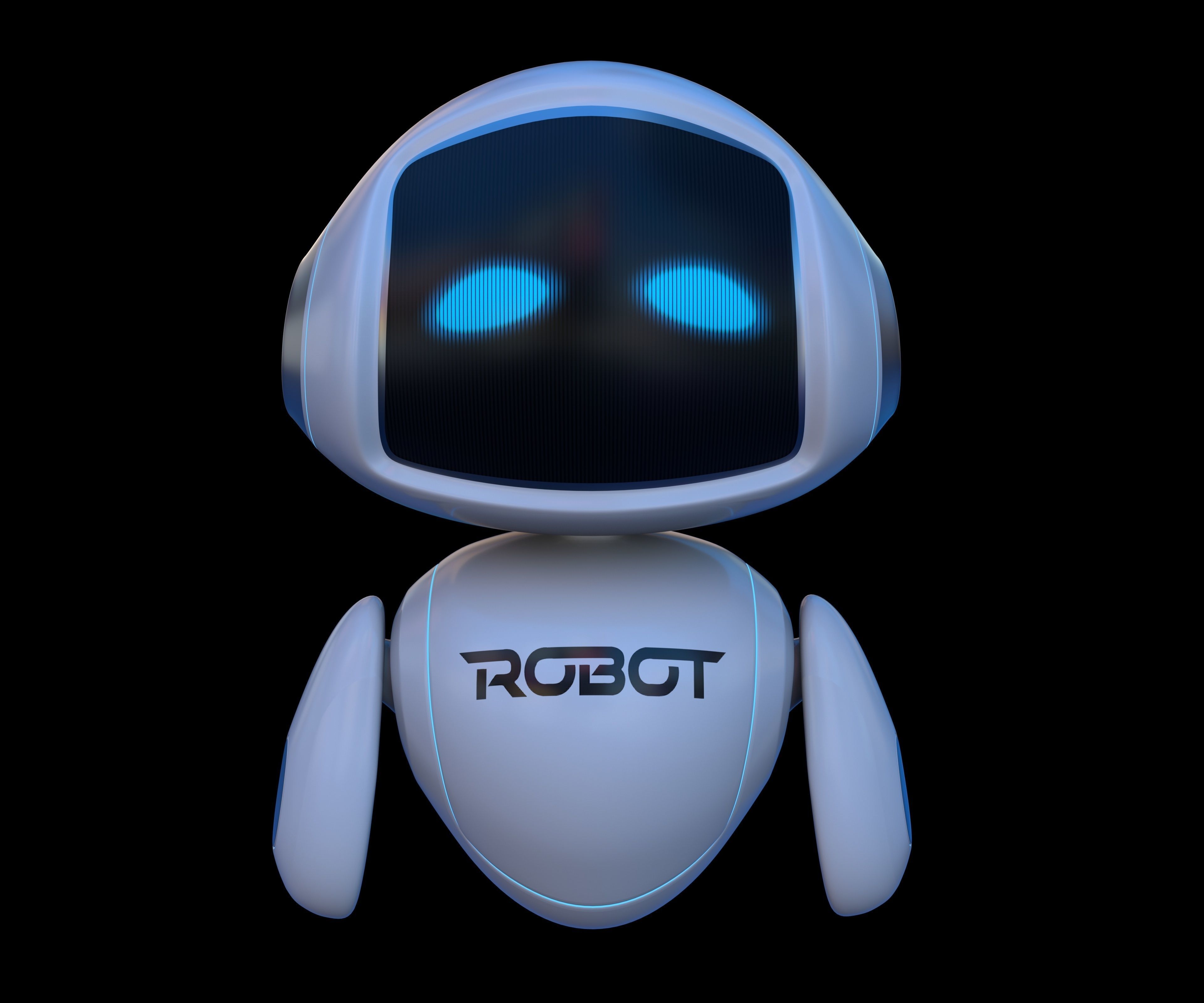 Cartoon Baby Robot 3D model_3